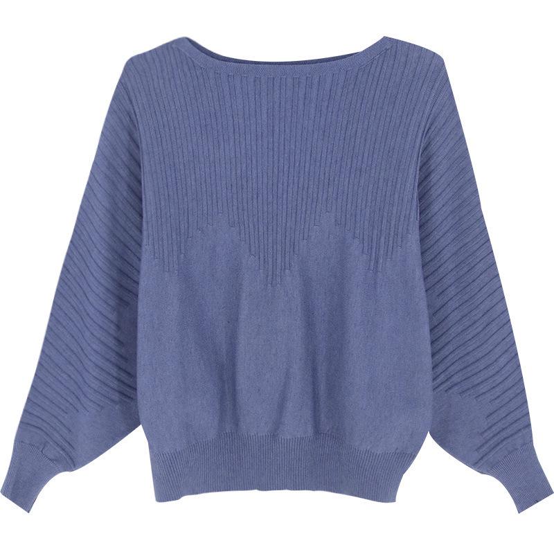 2021 Japan Korea Batwing Sleeve Women's Knitwear: Autumn/Winter Long Sleeve Loose Pullover Sweater