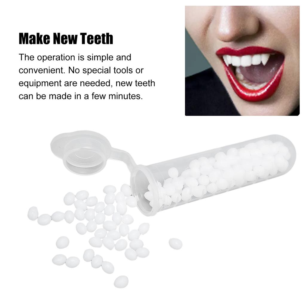 Margele pentru Plombare Temporară a Dintelui Petrecere Halloween Dinți Falși Portabili Margele Termoplastice Accesoriu