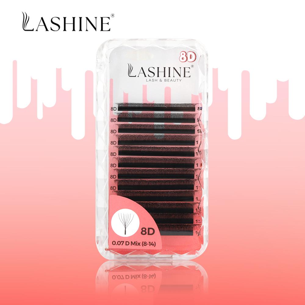 LASHINE W Shaped Lashes YY 3D 4D 5D 6D Premade Volume Fans Faux Mink Eyelashes Brazilian Volume C/D/M Curl Natural Soft Lashes