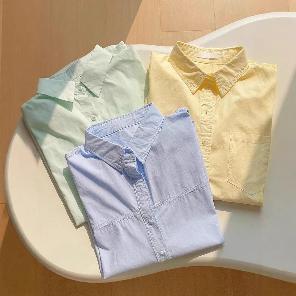 Korean-Style Pure Cotton Long-Sleeve UV Shirt - Trendy Casual Top for Men and Women, Ideal for Spring and Autumn Outdoor Wear