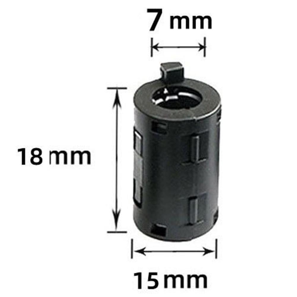 10pcs Ferrite Ring Core Black Clip-On Ferrite Core Noise Suppressor Cable Clamp 7mm Reduce Electromagnetic Interference