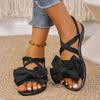 2025 New Women Anti-slip Trend Sandals Beach Casual Shoes Outdoor Bow Tie Home Flat Shoes Summer Lightweight Sandals