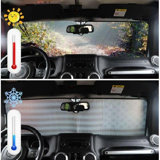 Windshield Sunshade Heat Shield Sun Visor Mat for Jeep Wrangler TJ JK 1997-2018