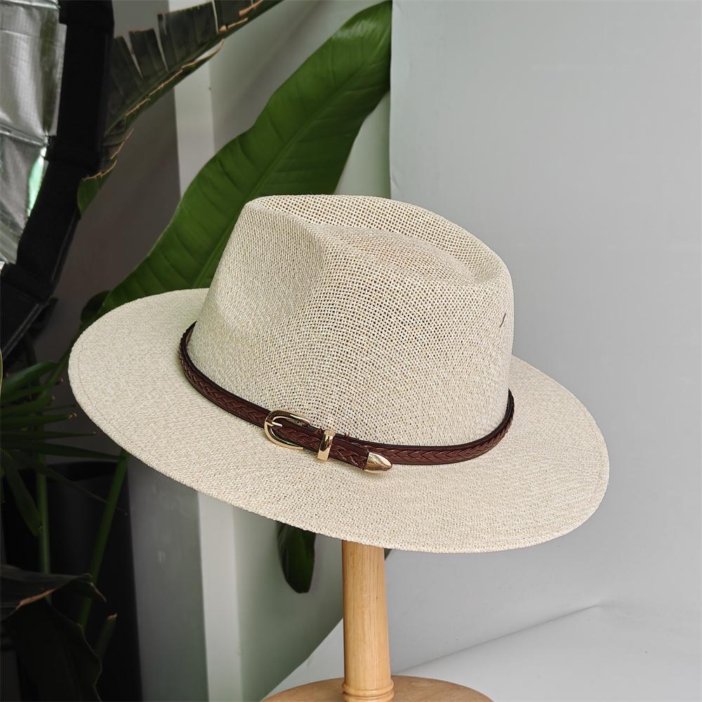 New Fashion Panama Straw Hat British Top Hat Men's and Women's Foldable Sun Shading Beach Hat Sun Protection Hat