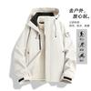 Herren Damen 3-in-1 Abnehmbare Kapuze Outdoorjacke Winddicht Warm Wasserdicht Wander Camping Reise Mantel