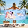 Custom Text Beach Towel, Soft Absorbent Swimming Multi-use TowelKpop Demon Hunters