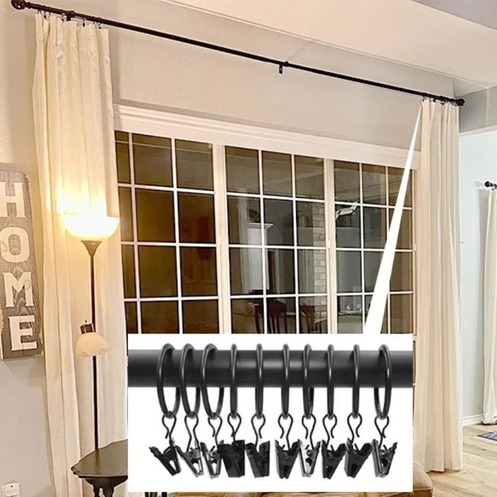 Curtain Rings Clips Metal Decorative Rustproof Drapery Window Curtain Hanging Ring Hook Hanging Clothes Clip Hanger