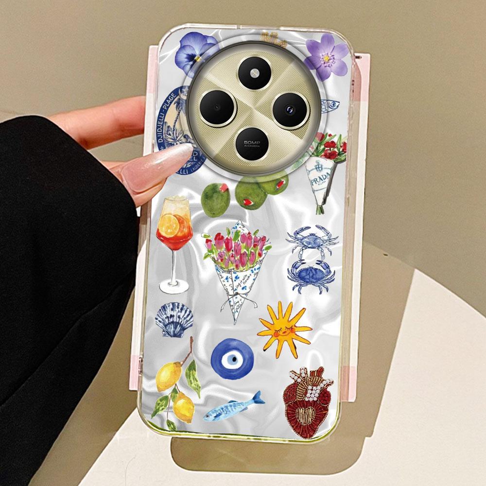 Seaside Scenery Wine Lemon Phone Case for Xiaomi Redmi Note 14 13 12 11 11S 10 9 10S Pro A5 A3 A4 A3X 9C 13C 14C 9C A1 A2 Cover