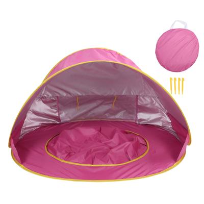 Pop Up Beach Tent Sun Proof Wind Proof Portable Baby Beach Tent with Pool Storage Bags for Outdoor Roseate