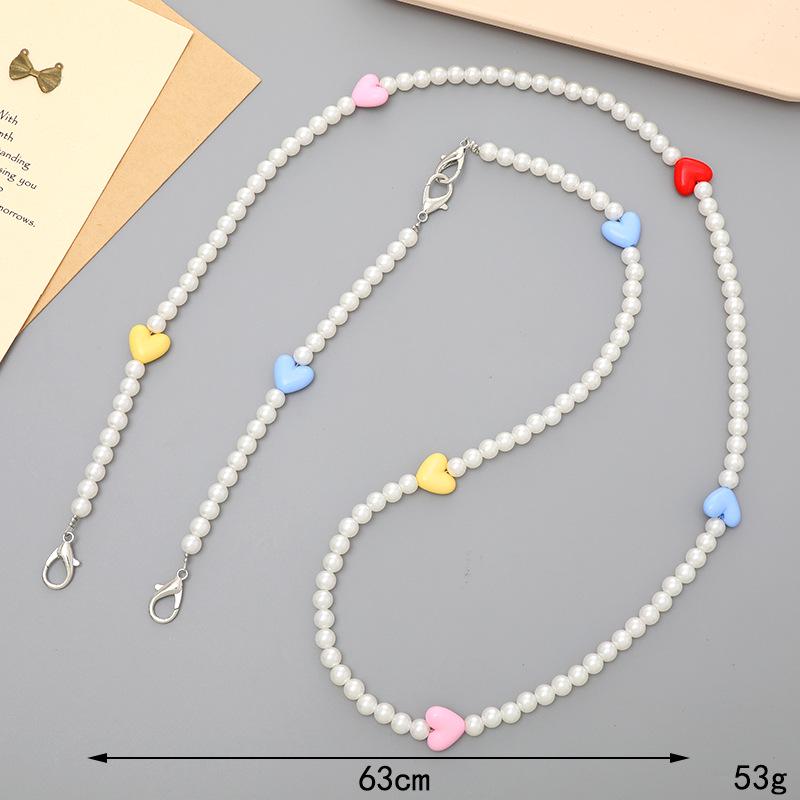 Handmade Pearl Crossbody Phone Case Lanyard with Beaded Charm