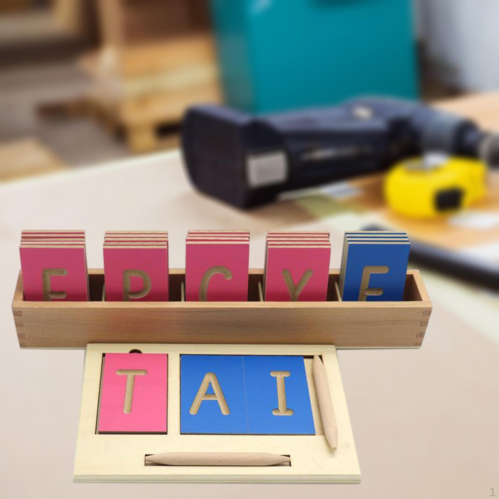 Деревянная доска для обводки цифр от 0 до 10 и букв алфавита, счетный тренажер, Монтессори игрушки для Upper Alphabet