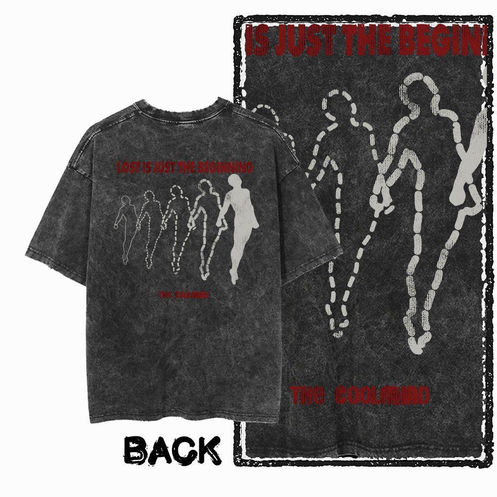G Back Print Cool Cotton COOL Printed Mens Tshirt Acid Washed Streetwear Big Size Vintage Oneck Mens Tee Tshirt