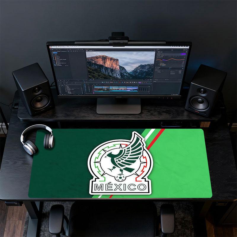Mexico Football Art Mouse Pad, Large Gaming Desk Mat, Non-slip XXL Mousepad for Laptop & Tablet, Mini PC Playmat with Stitched Edges
