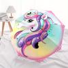 Unicorn Fantasy Themed Automatic Folding Umbrella  8 Ribs Durable Iron Frame, Vibrant Color Design, Compact Travel Umbrella for Beach, Outdo