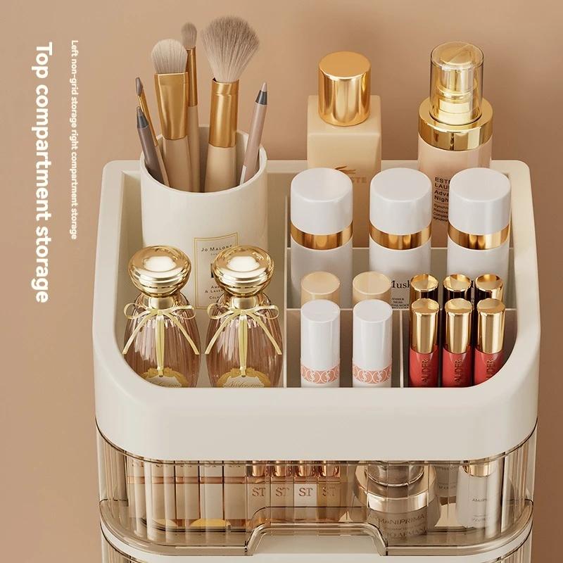 Desktop Cosmetics Storage Box Dust-proof Organizer Box Luxury Skin Care Products Facial Mask Lipstick Plastic Storage Bin