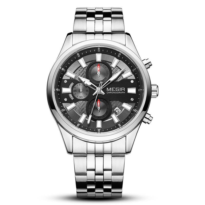 Men S Watch, High-End Calendar Chronograph Sports Steel Belt Business Quartz Men S Watch 2154