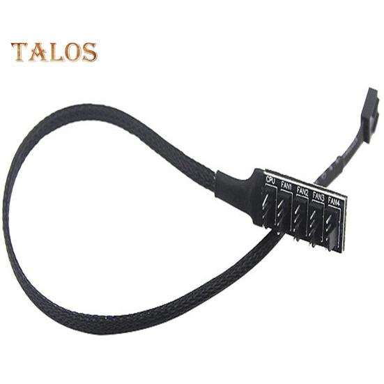 Fläkthubb Splitter Flätad Kabel Universell Passform Enkel Installation Intelligent 4-Pin PWM CPU Kylfläkt Splitter Hub Adapter