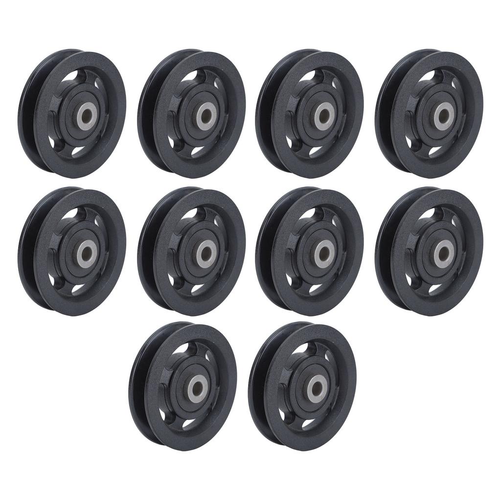 10 PCS Universal Bearing Pulley Wheel Nylon Black Wearable Abration Bearing Pulley Wheel for Gym