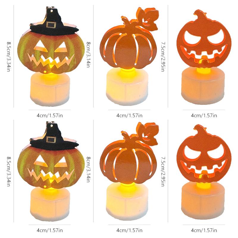 Halloween Flameless Tea Light Decorations, Halloween Spooky Electric Candles for Home Party Decorations - Ideal Halloween Gifts