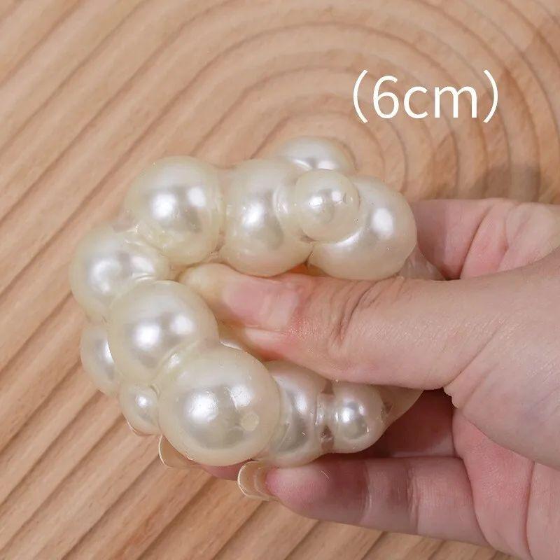 Gevuld met Parelmoer kralen hi Squishy kralen Piepende Bal Handknijpspeelgoed Angstverlichtend Sensorische Stressverlichting Bureau Decoratie Cadeau