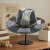 Jean Print Cowgirl Hat for Women Men Stylish Leather Belt Wide Brim Western Caps for Party, Wedding Outdoor Panama Jazz Hats