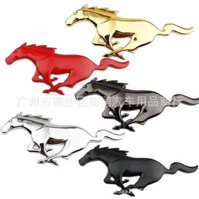1Pc 3D Horse Logo Metal Car Front Hood Sticker for Mustang Focus Mondeo ROUSH SHELBY GT GT500 Rear Trunk Emblem Badge Stickers
