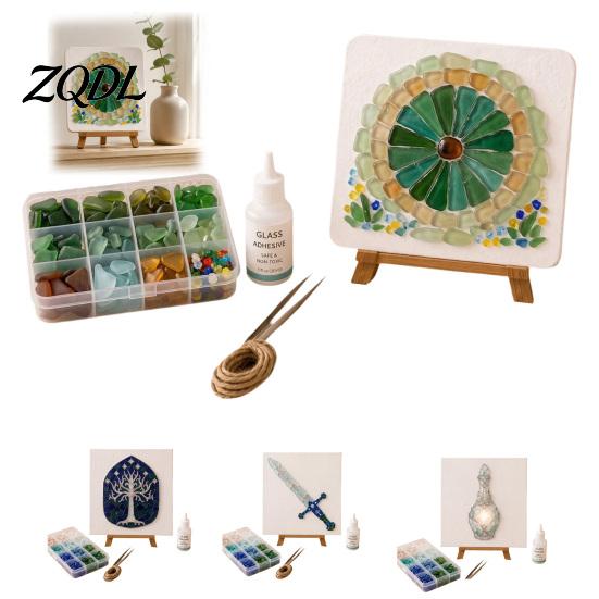 Handmade Decorative Ornaments DIY Mosaic Art Kit, Fantasy Circular Door Tile Craft Thoughtful Holiday Gift Sets Sea Glass Kit for Adults Beginners,