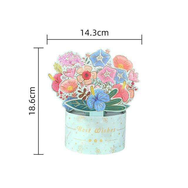 Creative 3D Pop-Up Bouquet Card G Craft Blahopřání Dárek ke Dni matek Valentýna Narozeniny Výročí Papír Holding