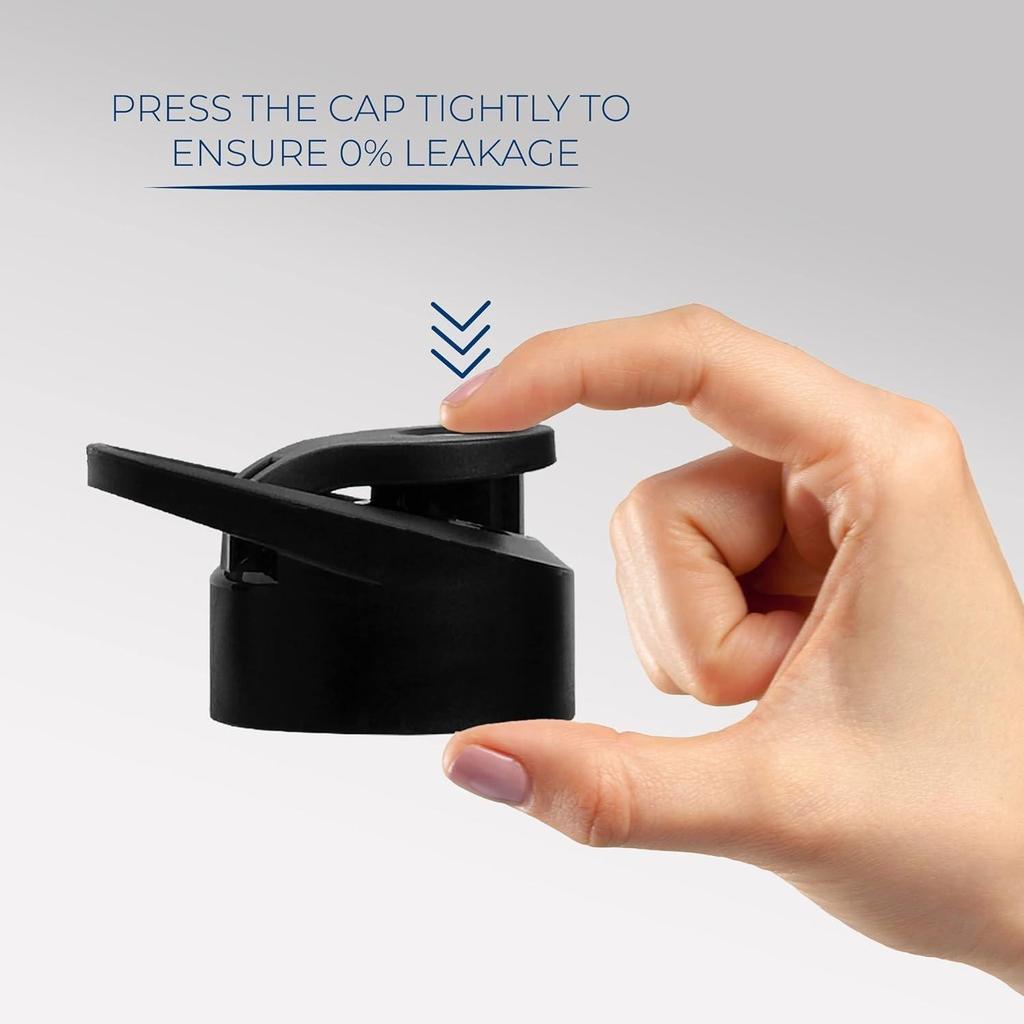 Butelka na wodę ze stali nierdzewnej 1 l dla dzieci, chłopców, dziewcząt, butelki 1-litrowe na siłownię, do użytku w lodówce, do szkoły i biura (Korek ze słomką - Zestaw 1 szt., Ciemnoniebieski)