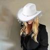 Shimmering Sequins Star Fringe Cowboy Hats Woman Female Lightweight Cowboy Hats Western Party Hat Male Windproof Hat