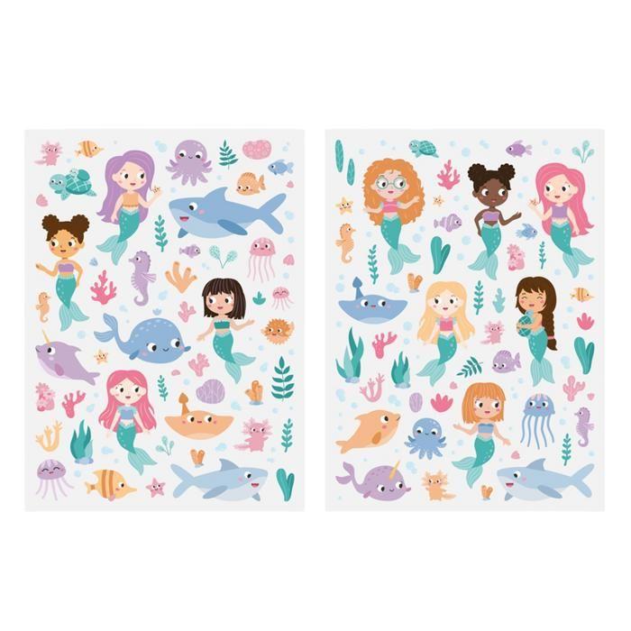 Gommettes - MEGACREA DIY - Sirènes - 178 pièces - 0,4 à 7 cm - Activités créatives enfants