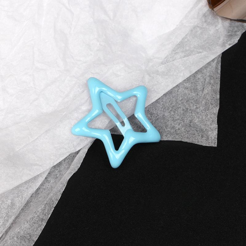 2/20PCS Star BB Red Hair Clip Girls Y2K Cute Silver Color Star Barrettes Women Simple Metal Snap Clip Headdress Hair Accessories