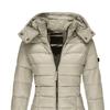 Winter Jacket Solid Color Hooded Slim Pockets Quilted Coat for Daily Wear