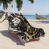 Retro lion crown with stars and moons polyester microfiber beach towel is highly absorbent, suitable swimming and beach outings