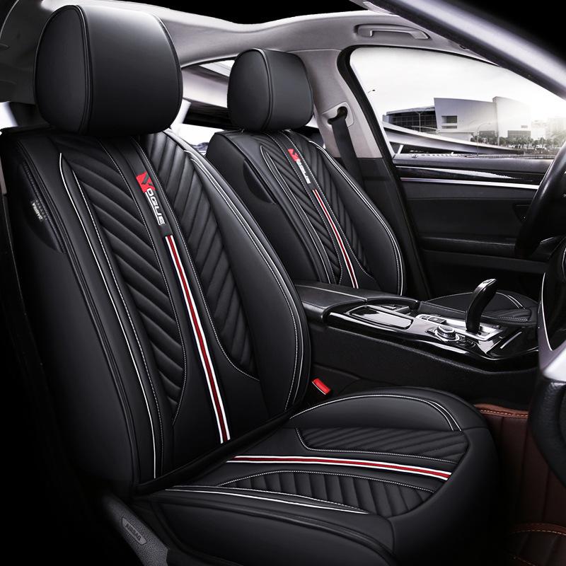 Cuscino Universale in Pelle per Sedile Auto per Quattro Stagioni, Adatto per Piccole Auto, SUV, Veicoli Fuoristrada e Coupé, Compatibile con Cinque Posti