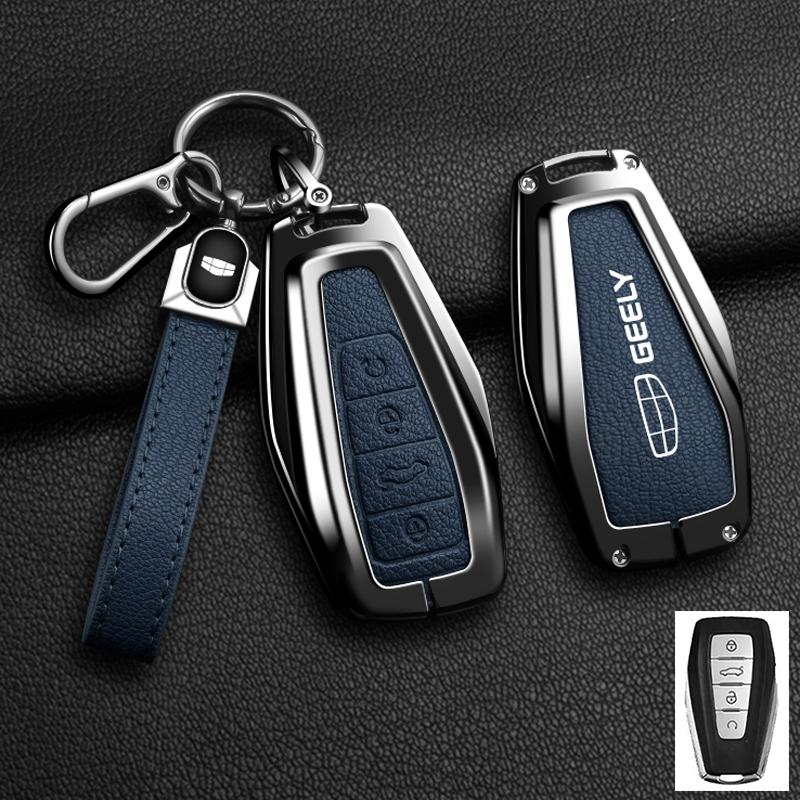 New Alloy Sheepskin Car Key Case Cover for Geely Okavango Coolray Atlas Monjaro Tugella Emgrand GT S Proton X50 X70 X6 X7 EX7 GC