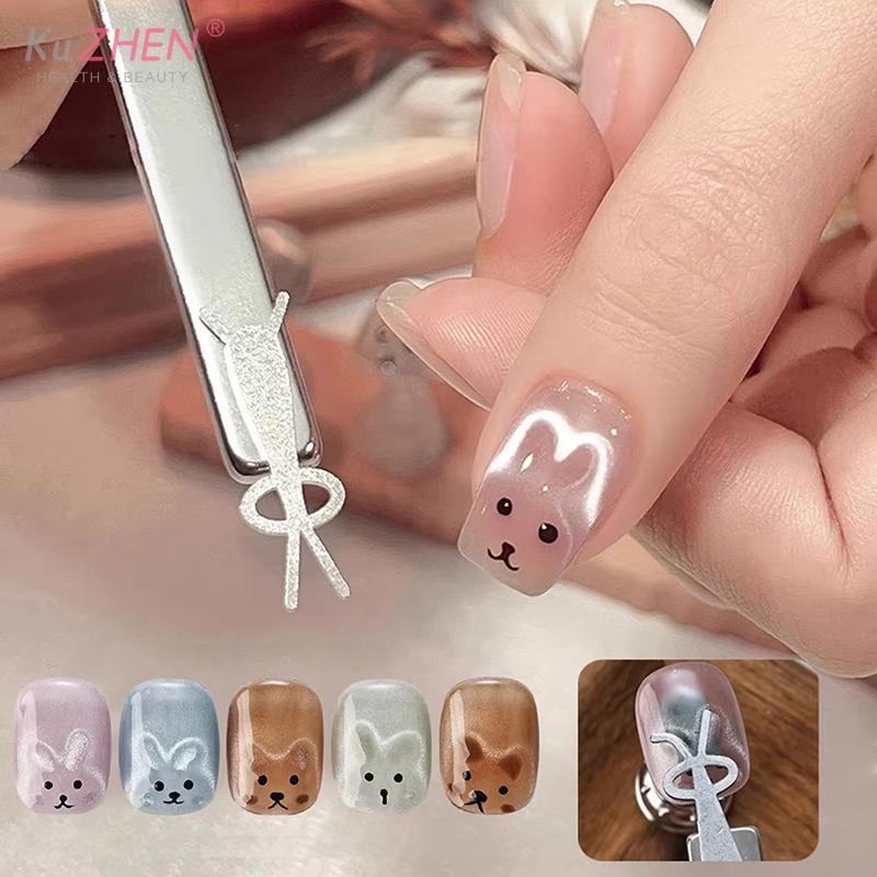 3/5pcHeart Shaped Cat Eye Magnet Y-shape Cat Eye Nail Magnet Set Love Pattern Magnet Suitable For DIYGel Polishing Magnetic Tool