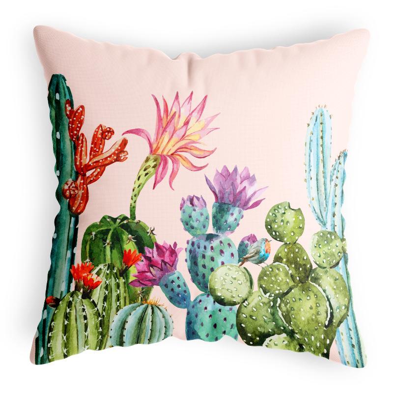 Flamingo Cactus Pillow Velvet Light Luxury Plush Cushion Office Home Simple Fashion Cushion