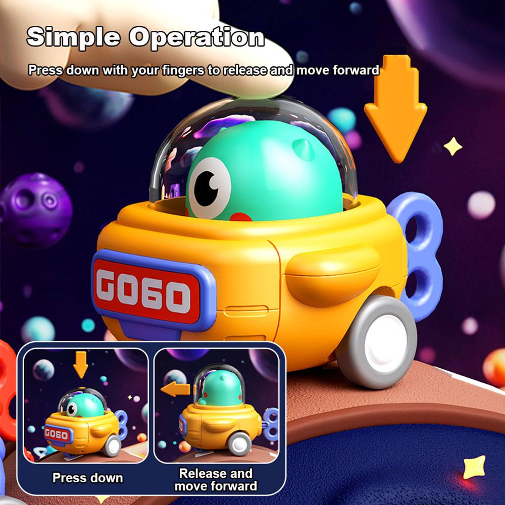 Space Press Car Baby Toy Cars for Boy Gift Press and Go Cartoon Truck Educational Toys Pull Back Cars Toys Kinderen Dieren Auto