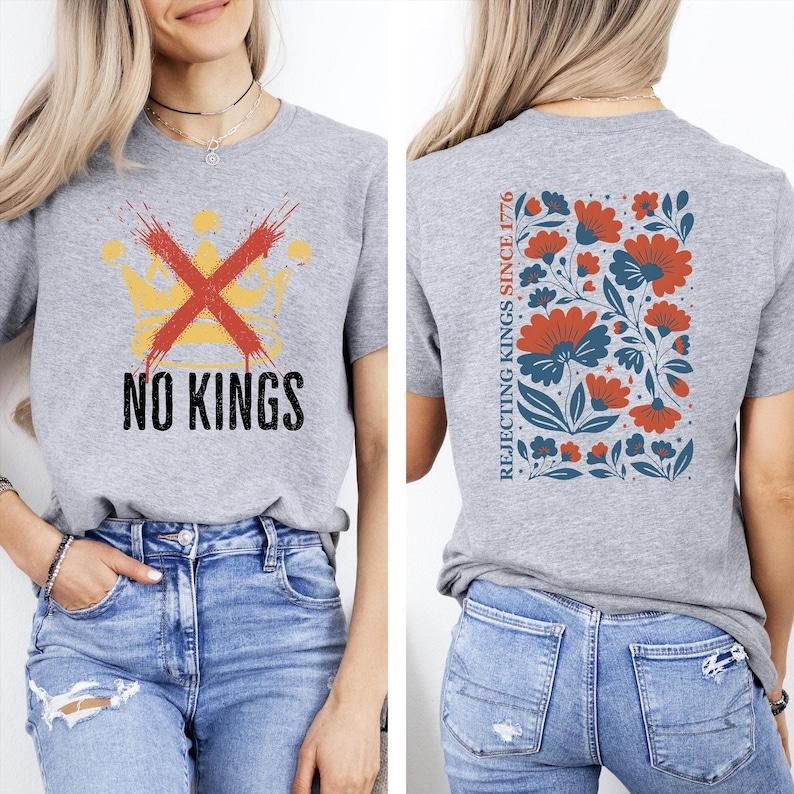 Nope Kings Protest Crown 2 Sided Political Anti Maga Cotton Shirts Regular Short Sleeve Printed Tshirt Tee New Style Streetwear