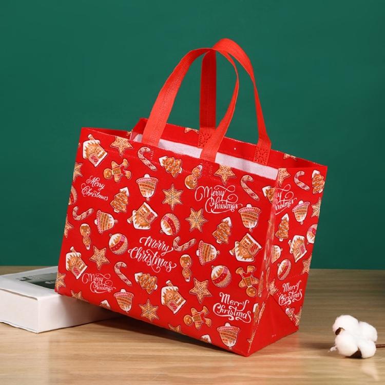 Vánoční tašky s uchem Dárková taška Opakovaně použitelná netkaná taška na nákup