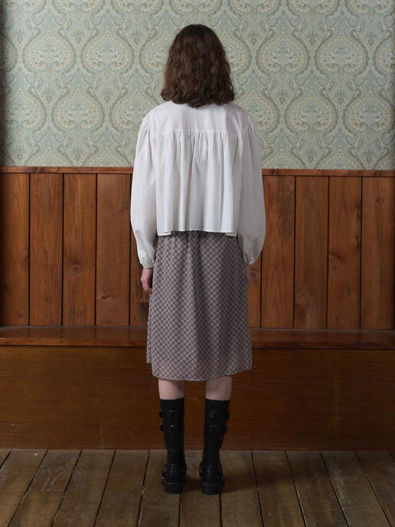 Boleusa Rune Check Skirt_Beige
