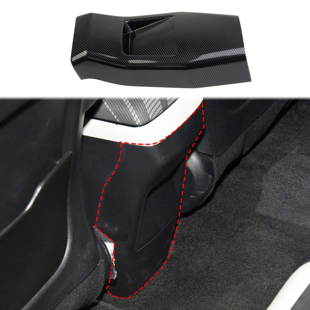

Fewshaw Carbon Fiber Central Armrest Box Rear Panel Cover Trim for KIA EV6 2022+