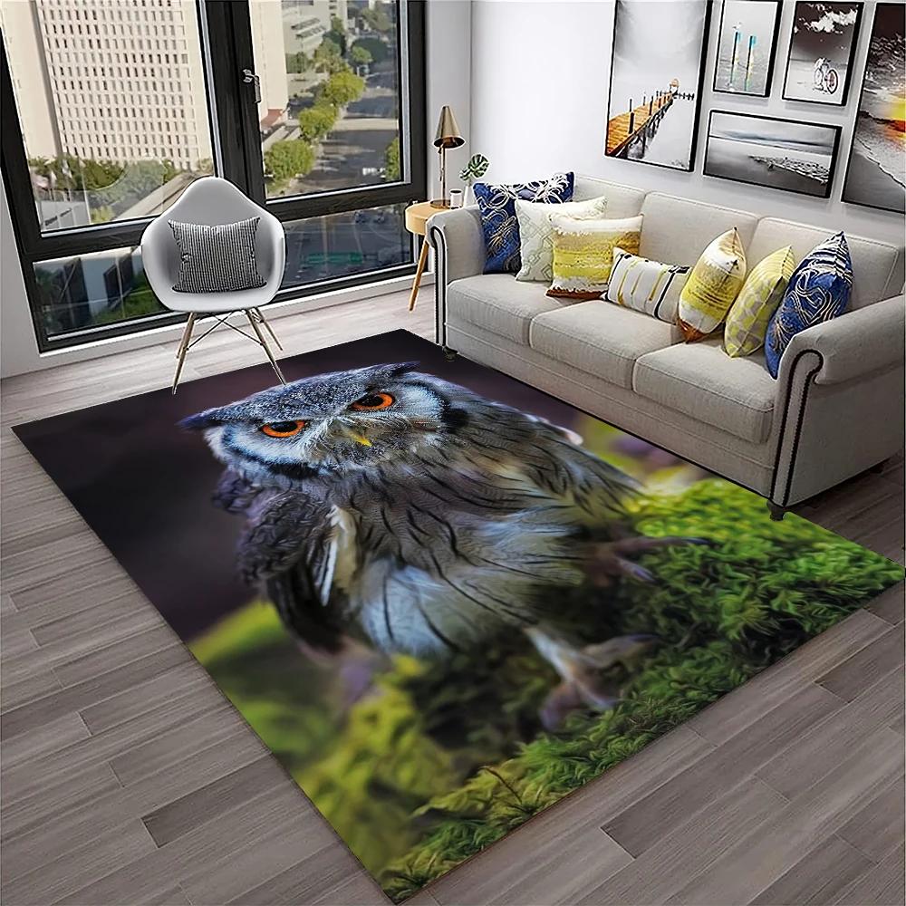 Urocza Sowa Seria 3D Kreskówkowy Dywanik do Domu Salonu Sypialni Sofy Kuchni Wycieraczka Dekoracja, Dywanik do Pokoju Dziecka Mata Podłogowa Antypoślizgowa