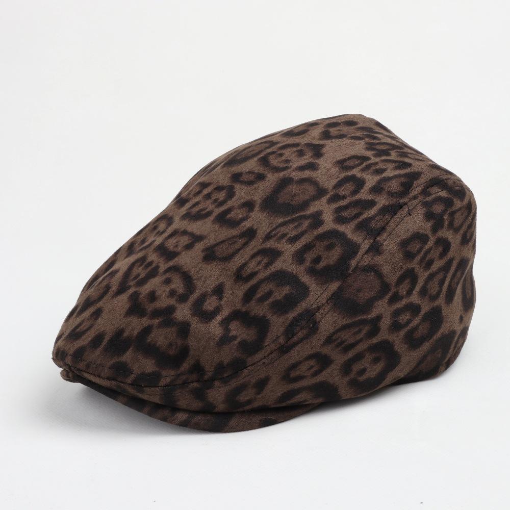 Fashion Leopard Print Beret Women Autumn Winter Thick Warm Hats Trend Hip Hop Women's Hat Vintage Berets Male
