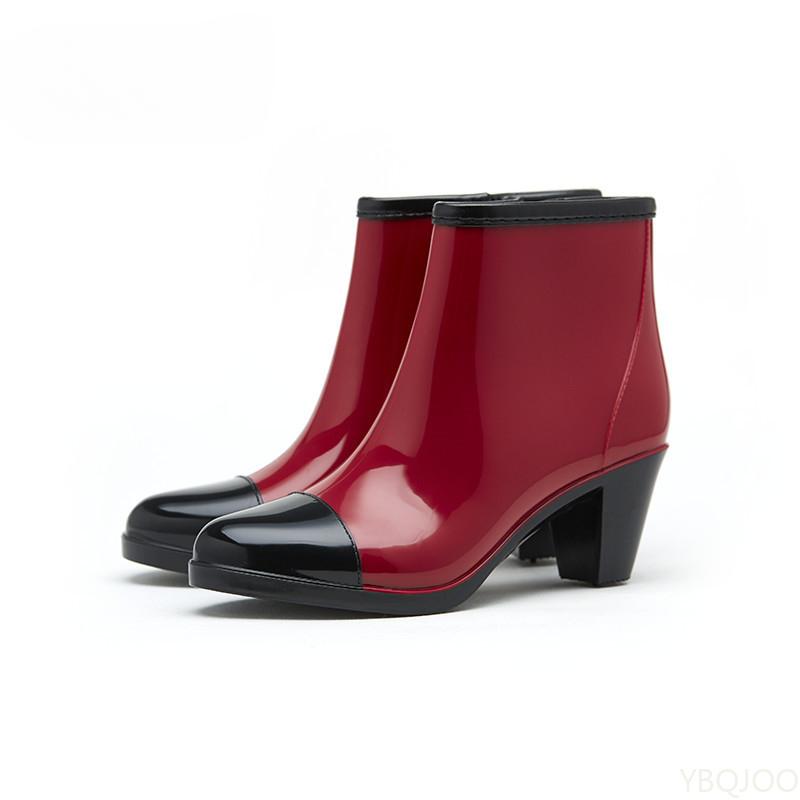Damskie Buty na Grubej Podeszwie Gumowe Luksusowe Designerskie Kalosze Damskie Wodoodporne Pcv Kostka Ogrodowe Robocze Kalosze Obuwie