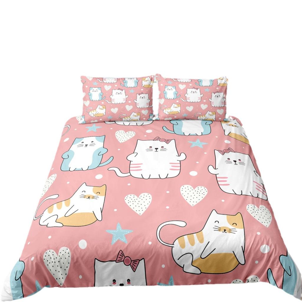 Three-Piece Cat Cover Digital Printing Bedding Model
