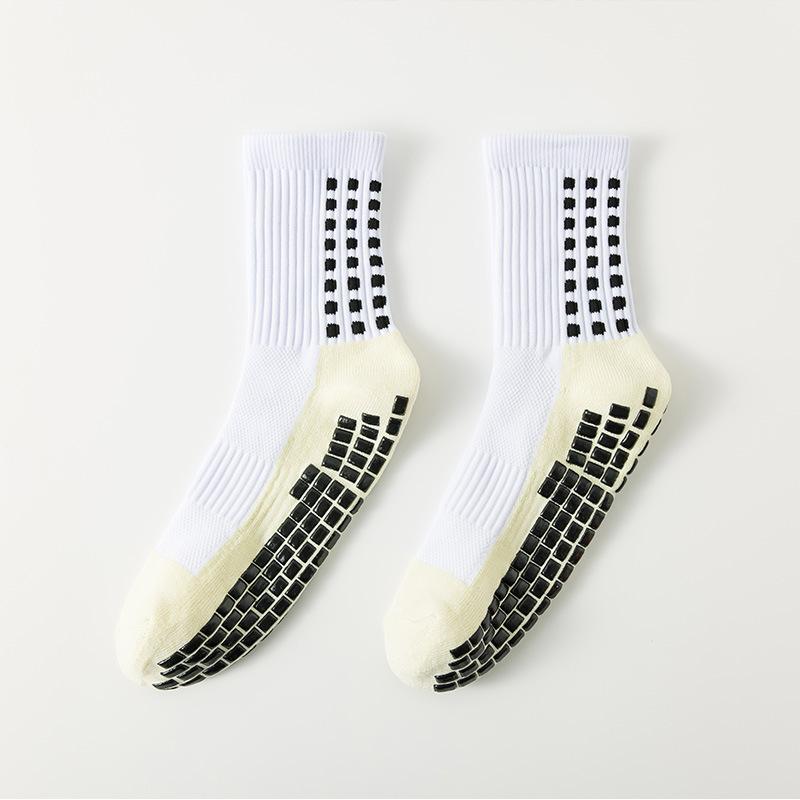

Men s and Women s Football Socks with Glue, Anti-slip Mid-calf Socks, Professional Training Towels, Sweat-absorbing Sports Socks 1 pair білий