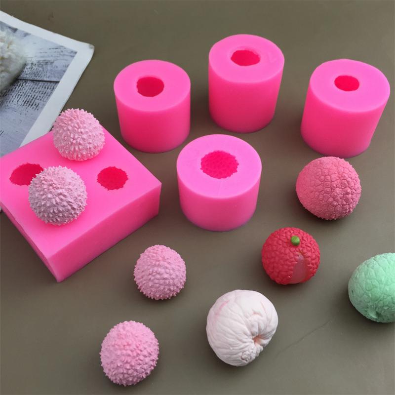 3D Lychee Silicone Fondant Molds Soap Candle Strawberry Mango Wax Melts Molds Berries Chocolate Candy Mold