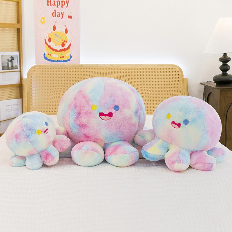 Funny octopus doll plush toy cute colorful octopus throw pillow home decoration ornament girl children's gift